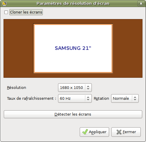 Résolution de l’écran