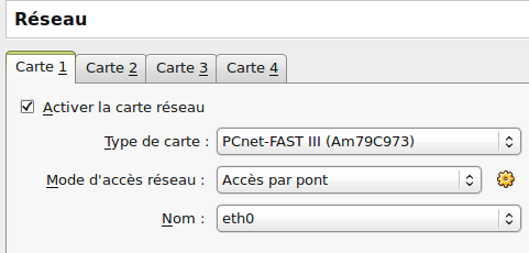 préférences réseau virtualbox