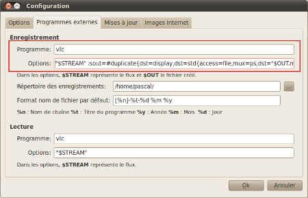 vlc pour enregistrement