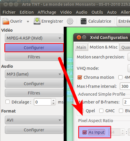 xvid configuration