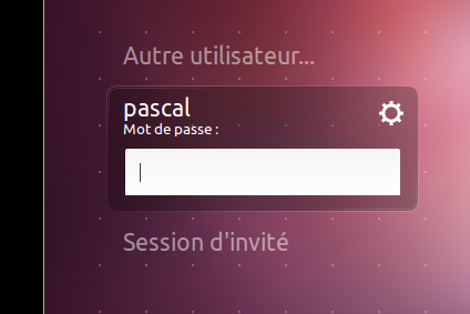 login screen