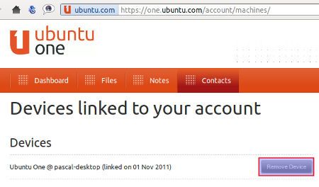 compte machine sur Ubuntu One