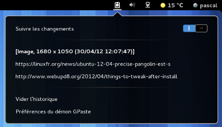 gpaste extension