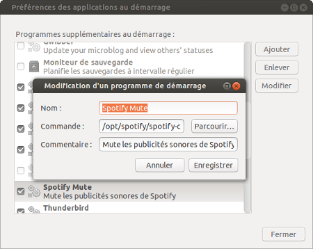 Applications au démarrage