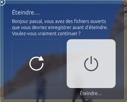 fenêtre de fermeture d’Ubuntu