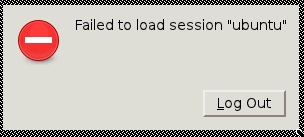 message d’erreur : failed to load session “Ubuntu”