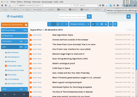 FreshRSS dans Firefox