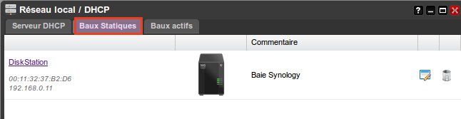 IP fixe pour la Disk Sation