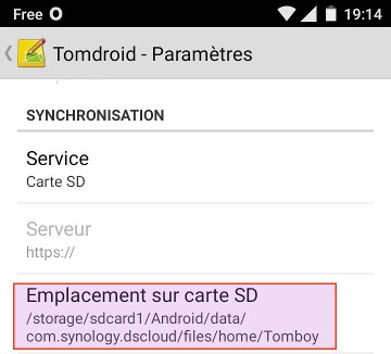 paramètres TomDroid