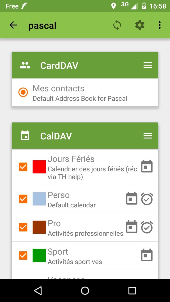 Détail du compte DAVdroid