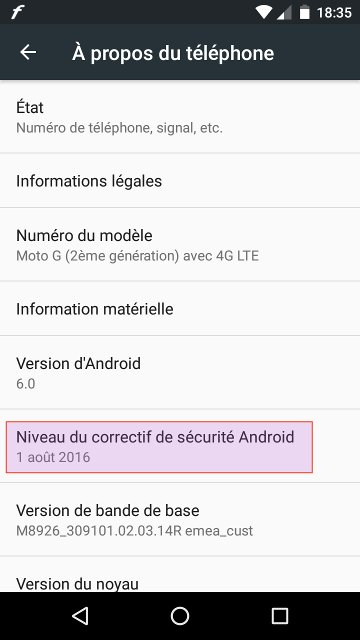 À propos du téléphone