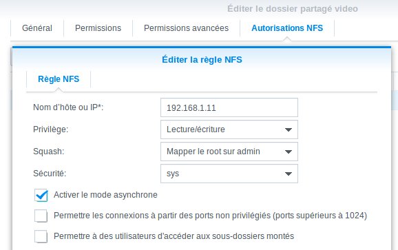 Autorisations NFS