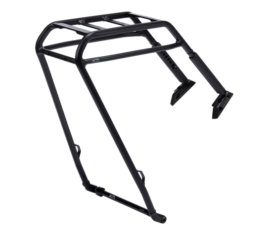 Le porte-bagages est fixé sur l’axe de roue : c’est bien conçu ! Il est aussi compatible avec les accessoires RILink 👍